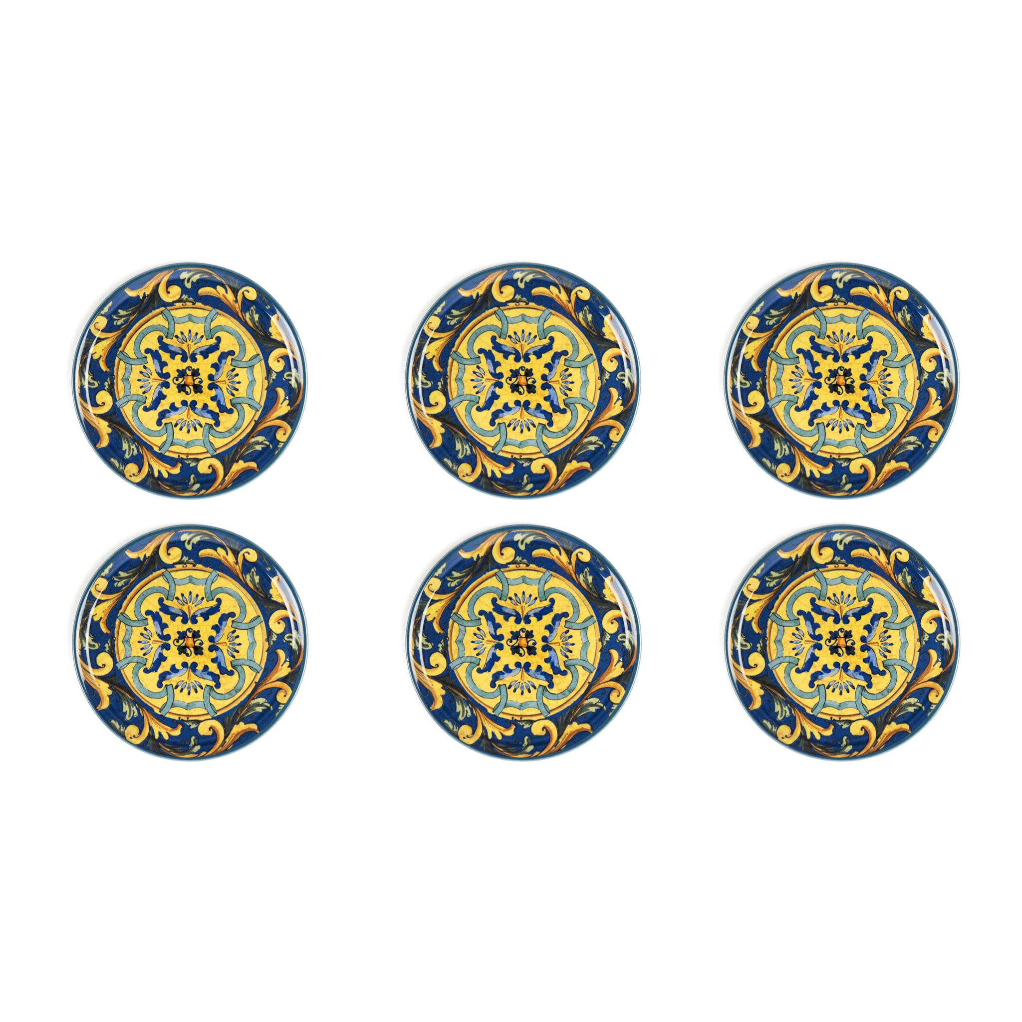 Set 6 Piatti Pizza Excelsa – Trinacria, Porcellana Multicolore