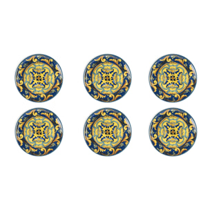 Set 6 Piatti Pizza Excelsa – Trinacria, Porcellana Multicolore