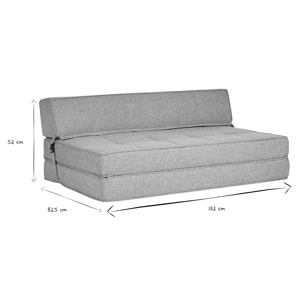Chauffeuse 2 places convertible en tissu taupe KATY