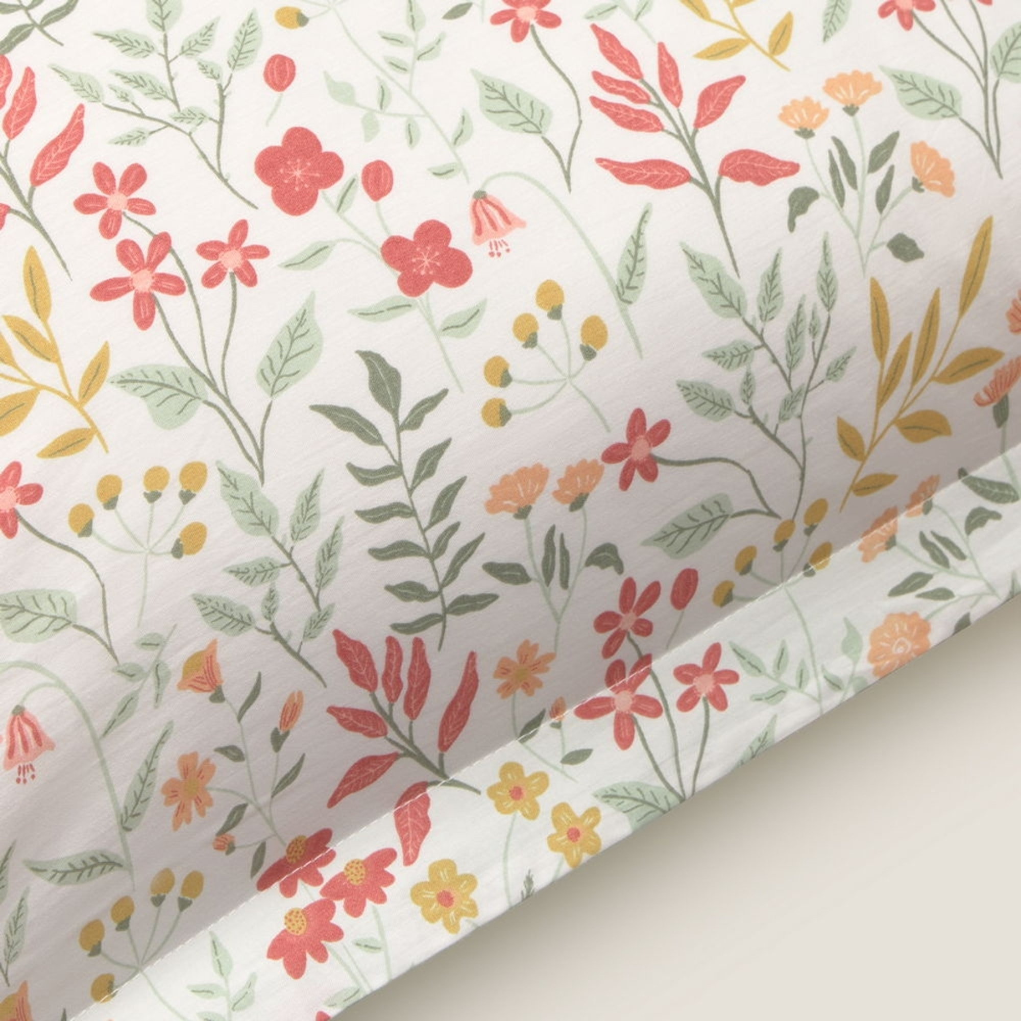 Funda de cuadrante algodón percal flores Ferdu color verde 100% Algodón percal