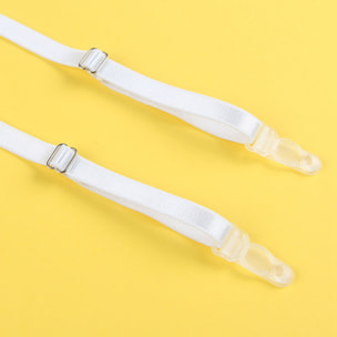 Conjunto Lencería de sujetador, tanga y liguero, Blanco