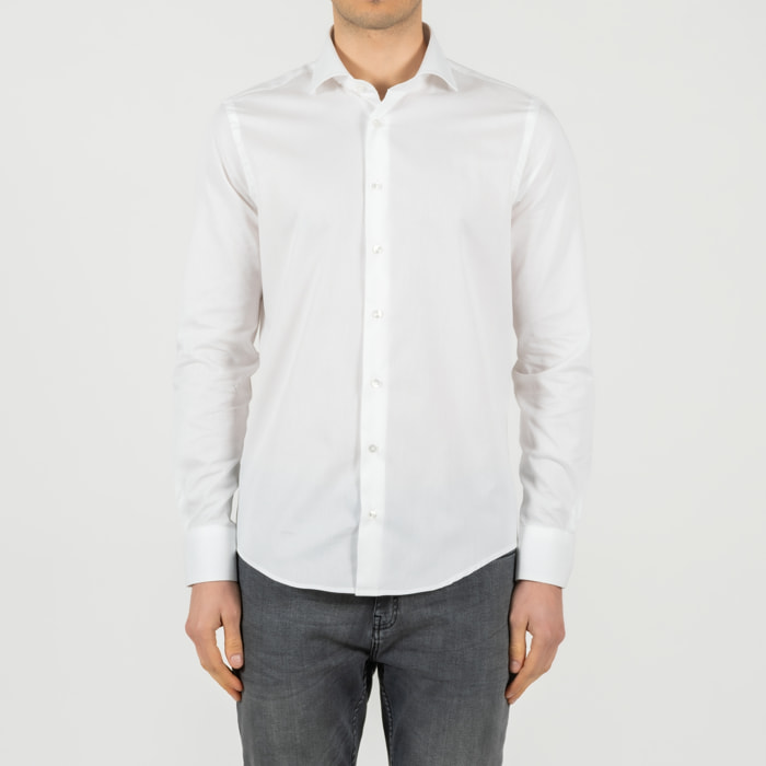 Camicia twill collo francese regular fit