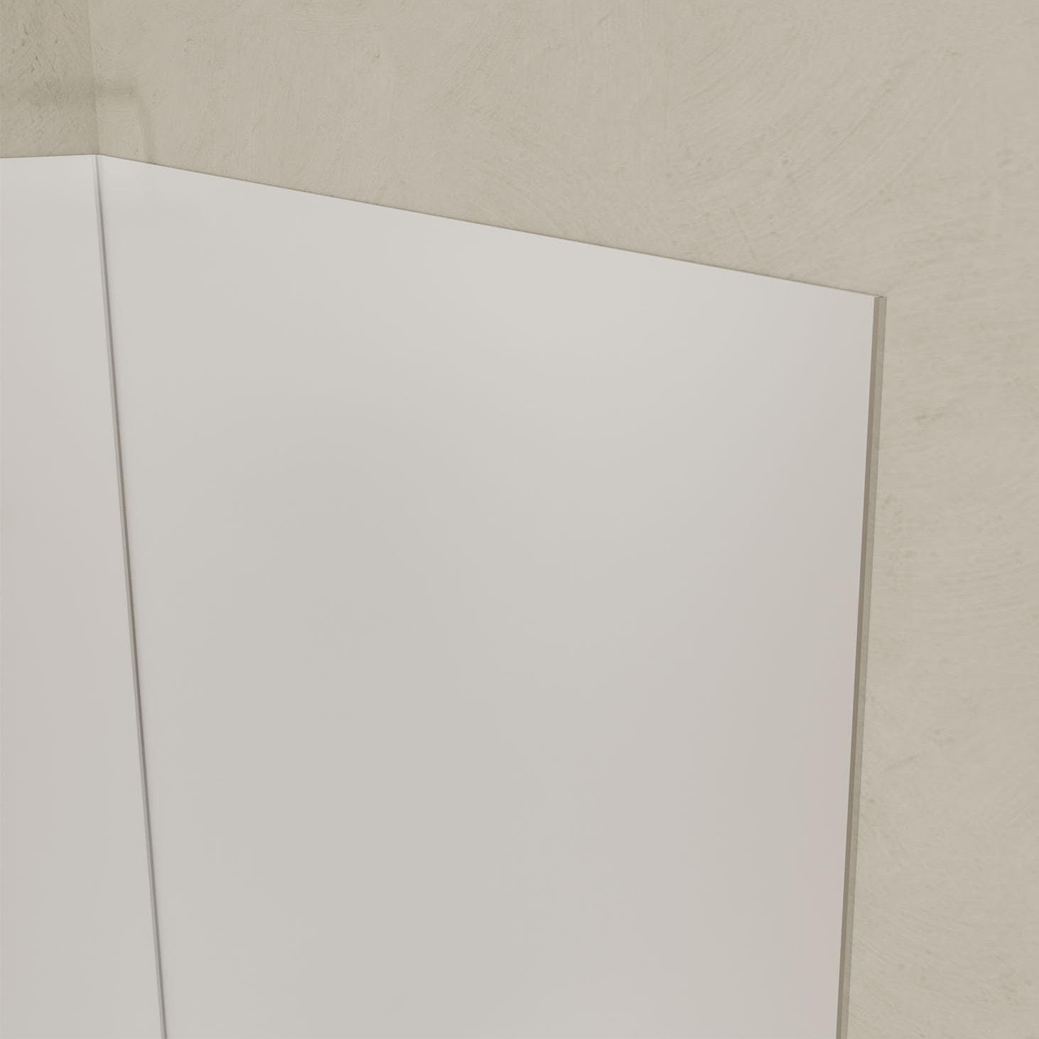 Lot de 2 Panneaux Muraux Aluminium Blanc 90+120 x 210 cm avec Profilés Chrome - WALL'IT