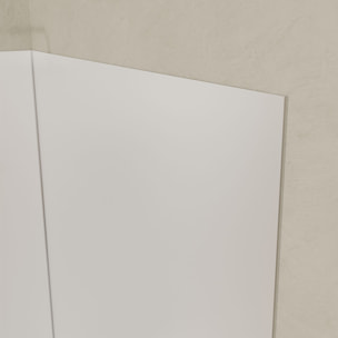 Lot de 2 Panneaux Muraux Aluminium Blanc 90+120 x 210 cm avec Profilés Chrome - WALL'IT