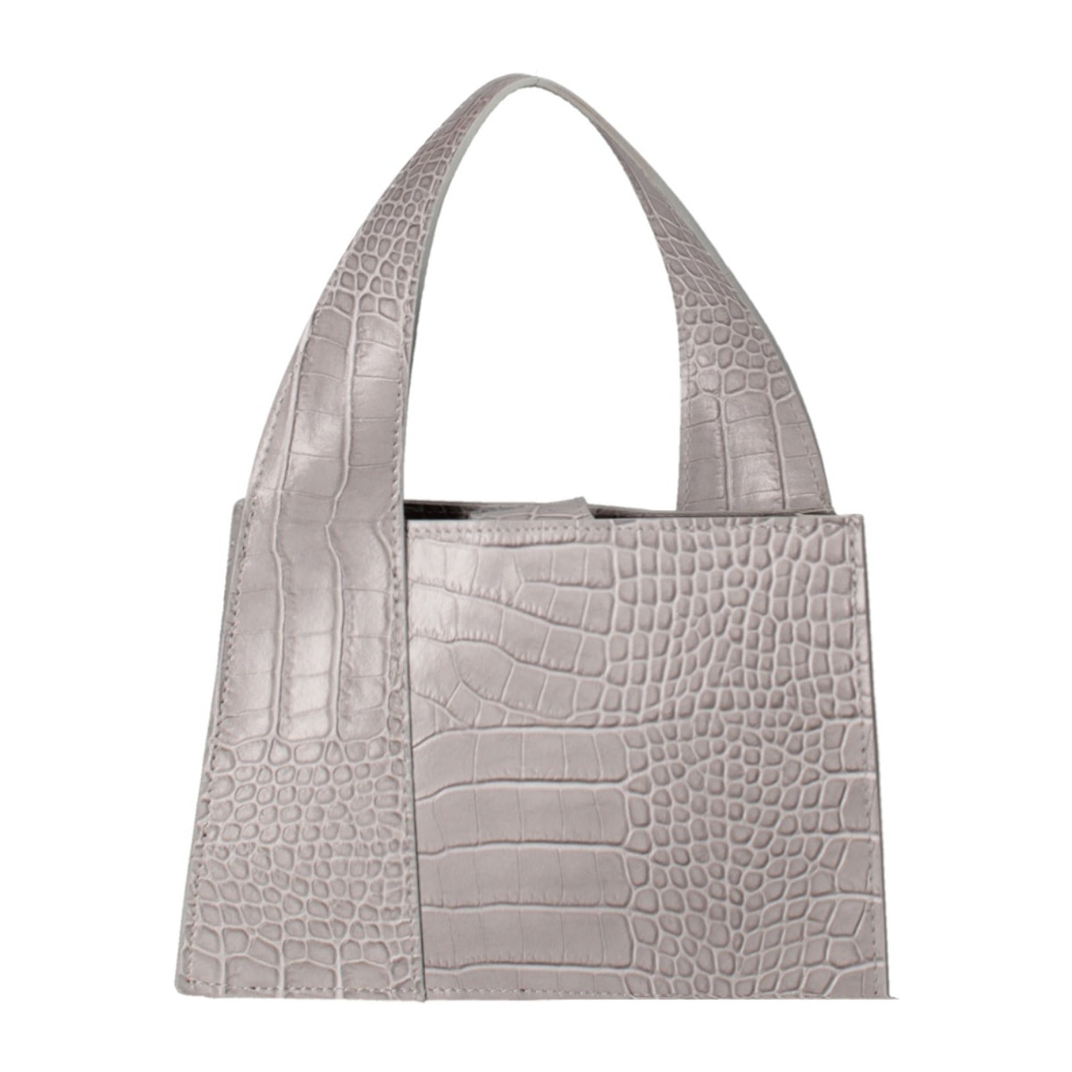 Borsa a mano da donna - Modello False - Vera pelle effetto cocco - 21.0 x 14.0 x 8.0 cm