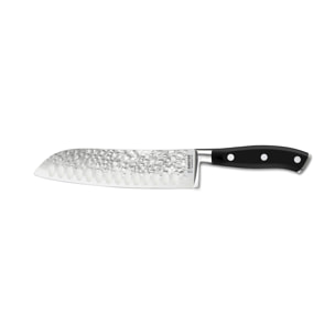 Carbon - Couteau santoku 18 cm martelé avec protection de lame