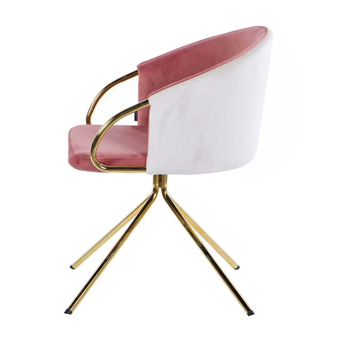 Silla Giratoria Velvet Beige-rosa 55x58x77 Cm