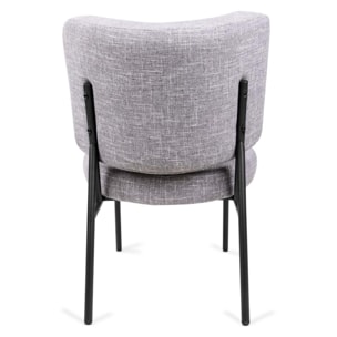 Sillón comedor gris acolchado butaca salón de diseño silla cómoda