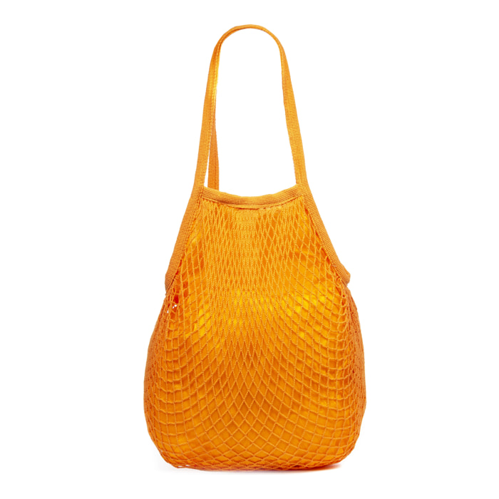 IRIA QUINTANA Borsa a spalla Forliana da Donna. Tessuto In Cotone All'uncinetto Nylon 36x10x41 Cm. Arancia