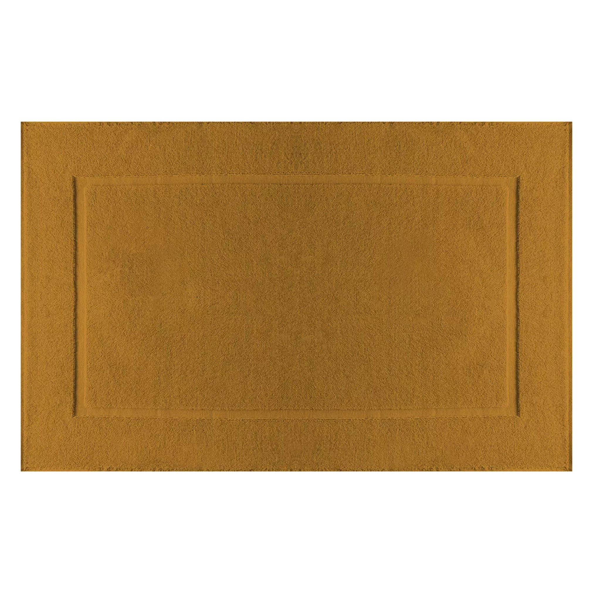 Tapis de bain pur coton 850 g/m² uni jaune Vitae ocre
