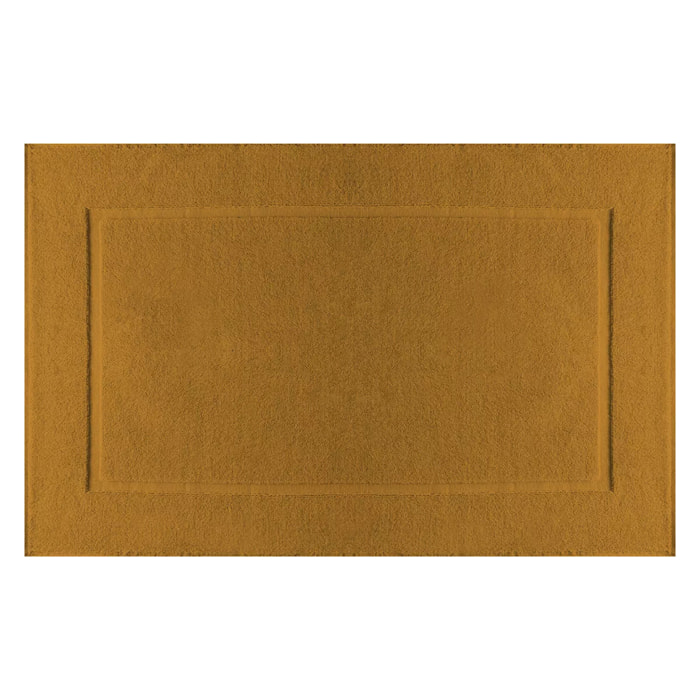 Tapis de bain pur coton 850 g/m² uni jaune Vitae ocre
