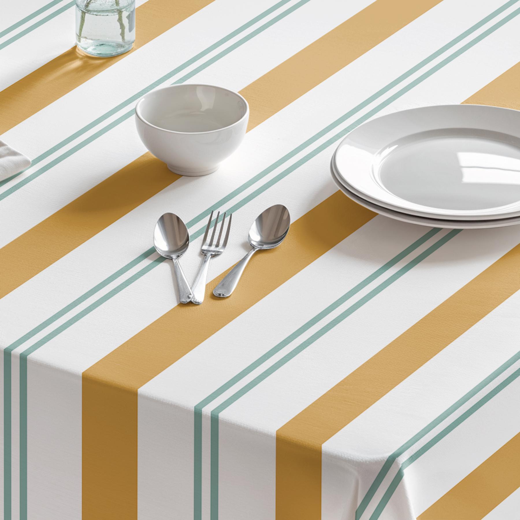 Nappe imprimée anti-tâches JUNIPER JAUNE