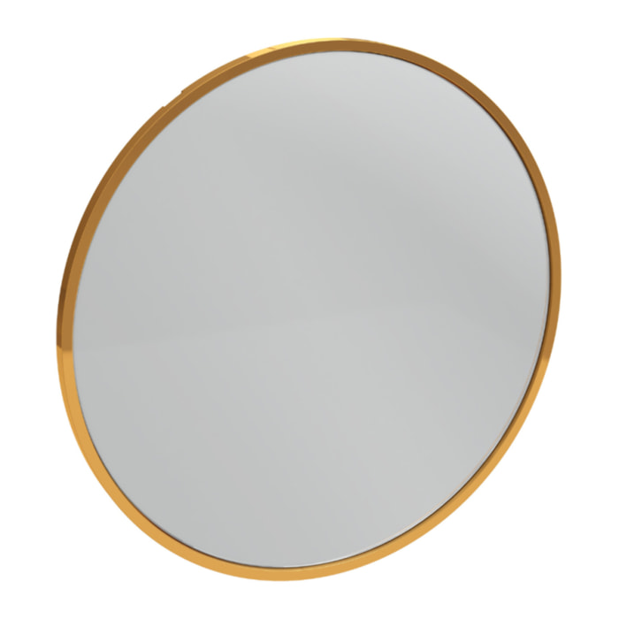 Miroir rond Silhouette laqué doré