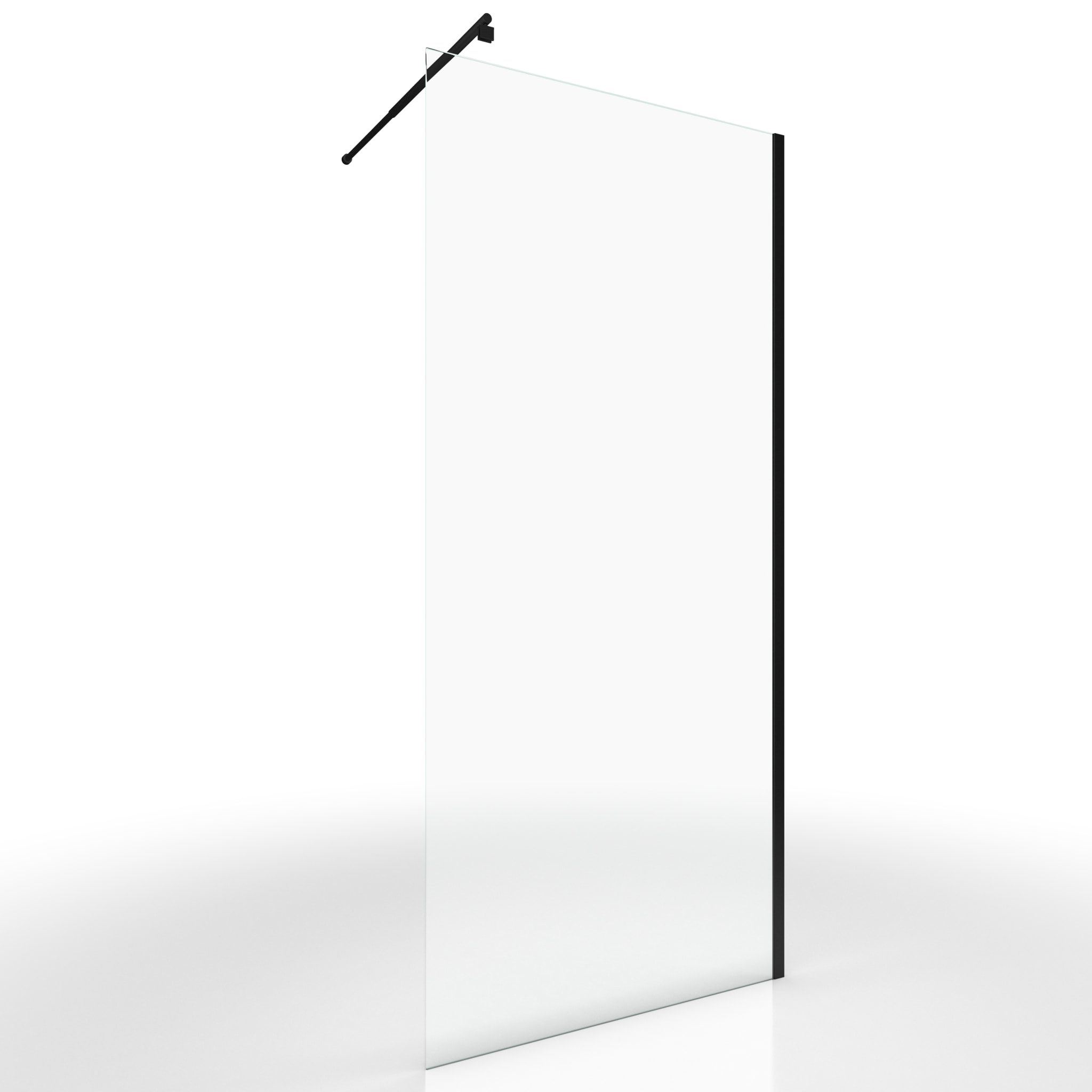 Paroi de Douche 80x200cm Verre Transparent - Barre de Fixation Extensible et Profil Noir