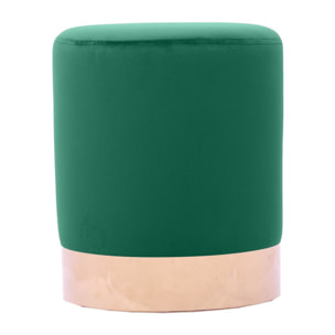 Pouf design da salotto in velluto verde