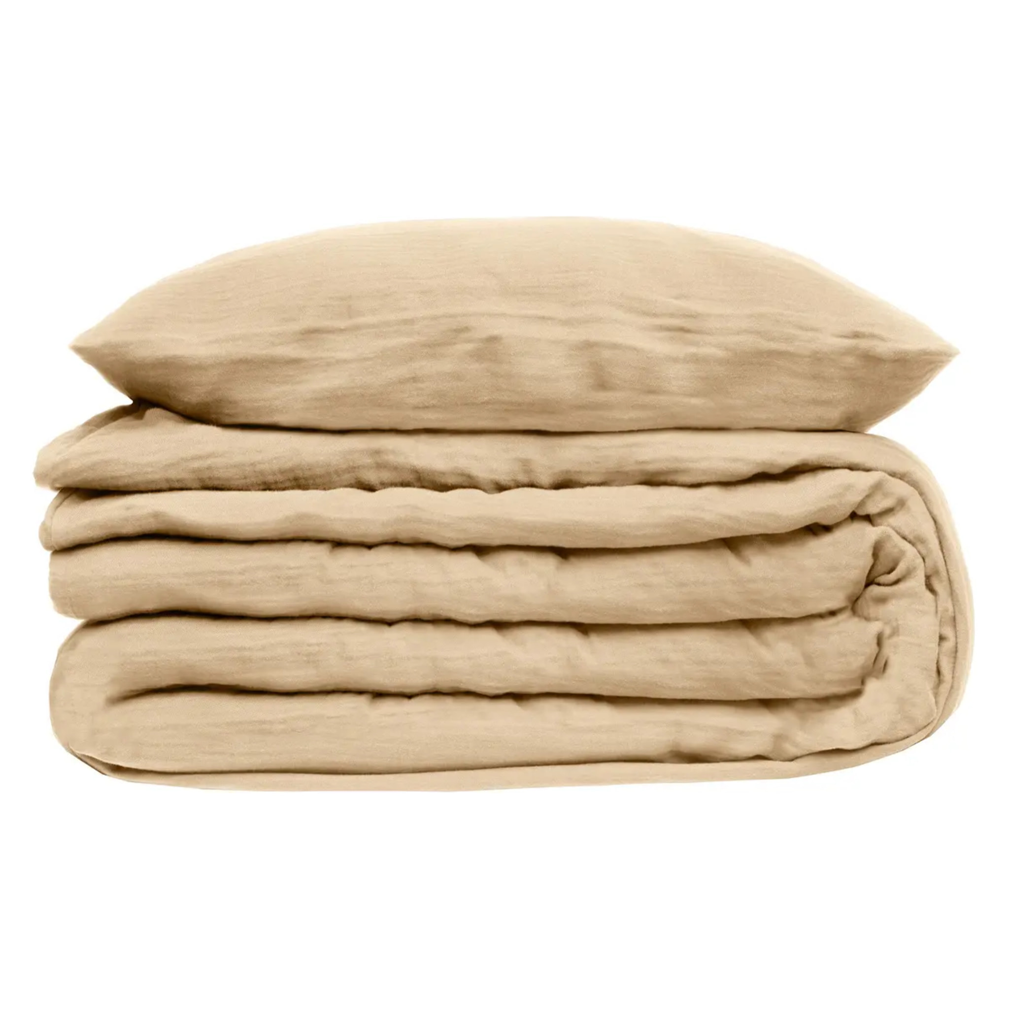 Parure de lit 3 pièces "Flora" gaze de coton lin 260x240cm