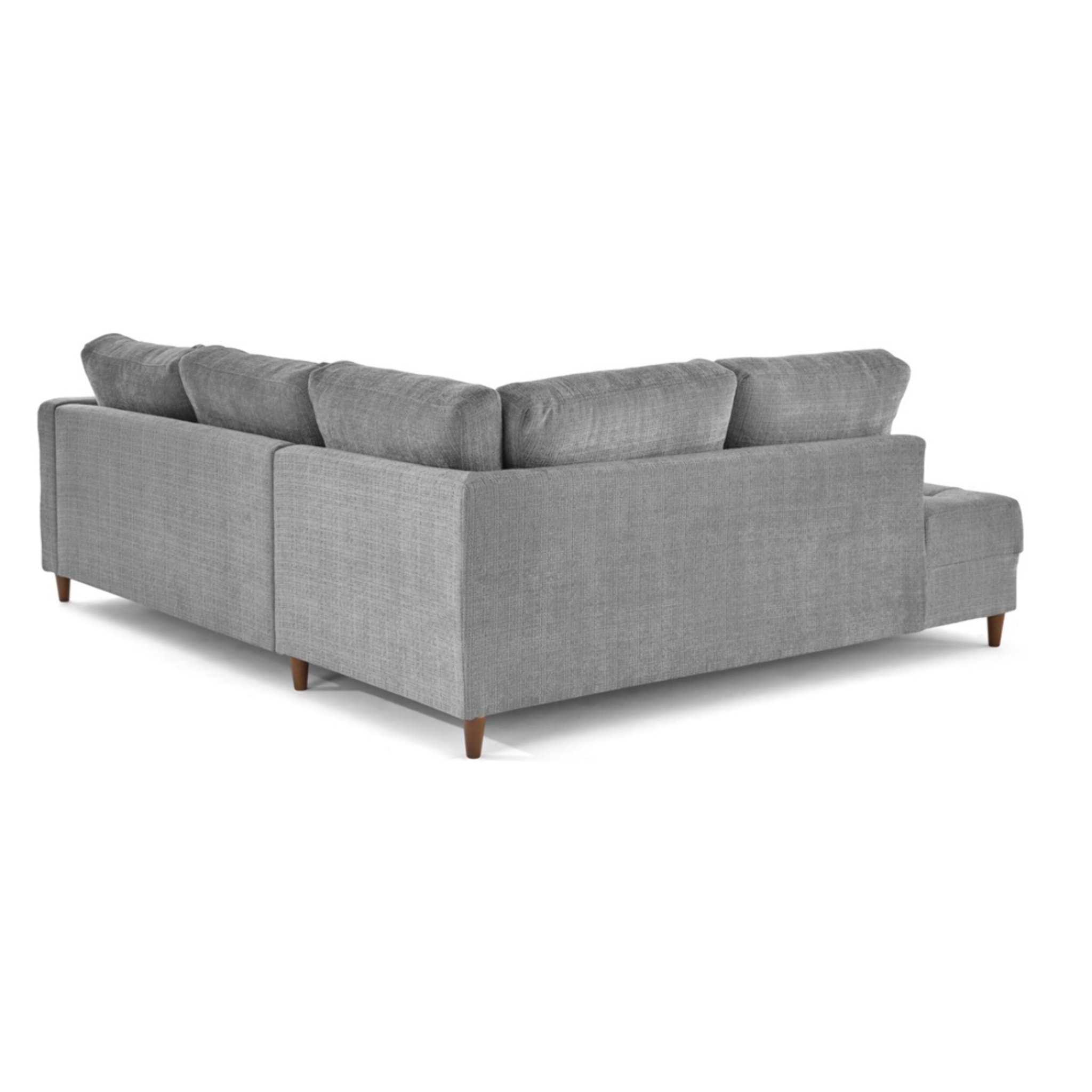 Anna - canapé d'angle gauche 5 places convertible en velours texturé - Gris