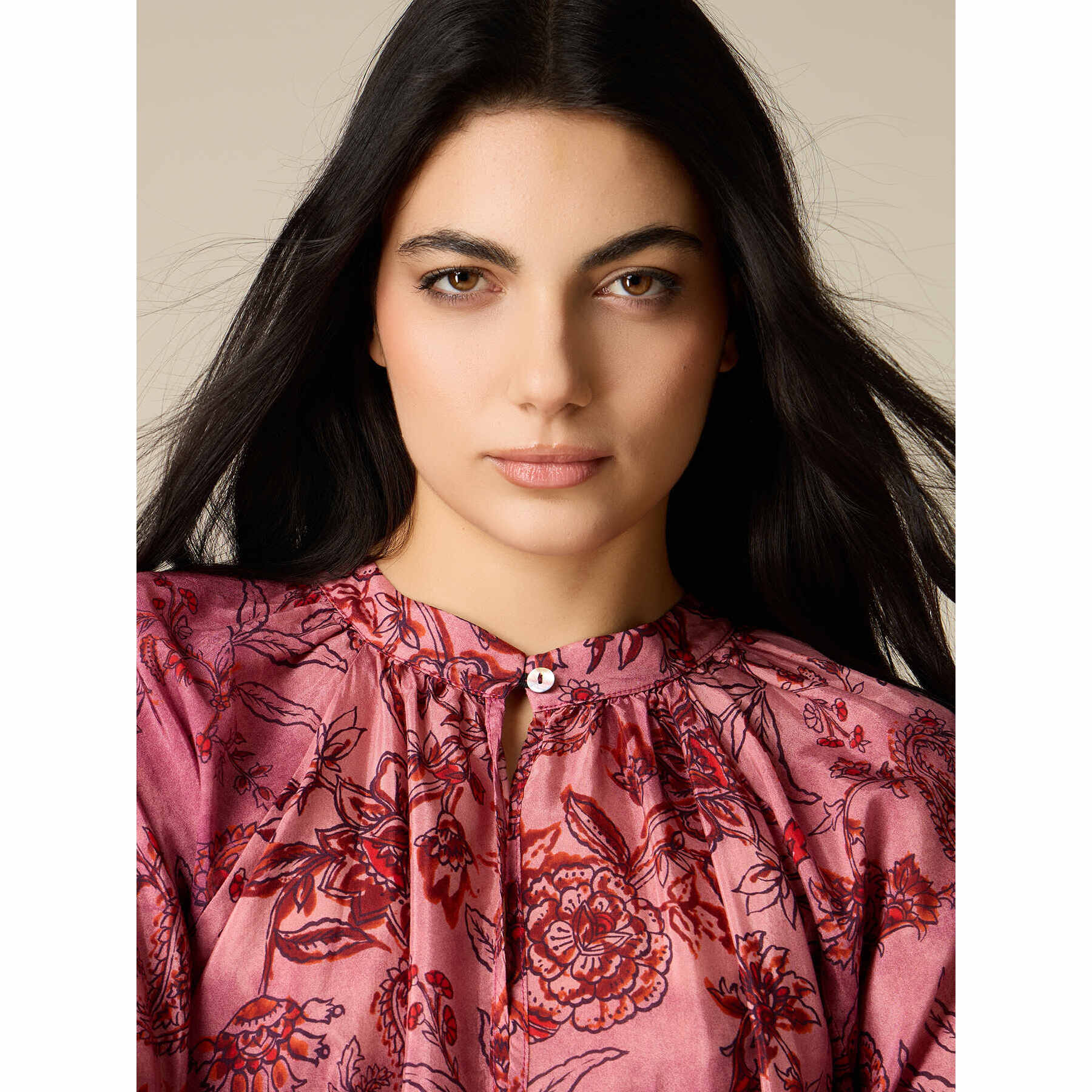 Oltre - Blusa estampado pañuelo - Rosa