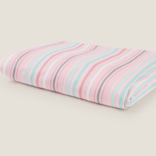 Toalla de playa rayas tejidas y rizo Numi color rosa Algodón