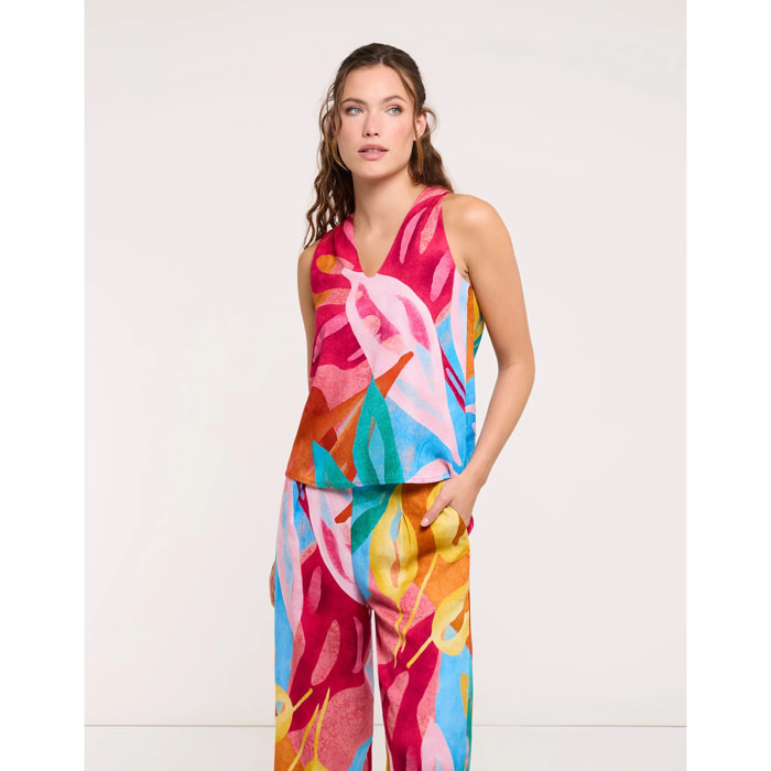 Blusa Sin Mangas Multicolor - Natur