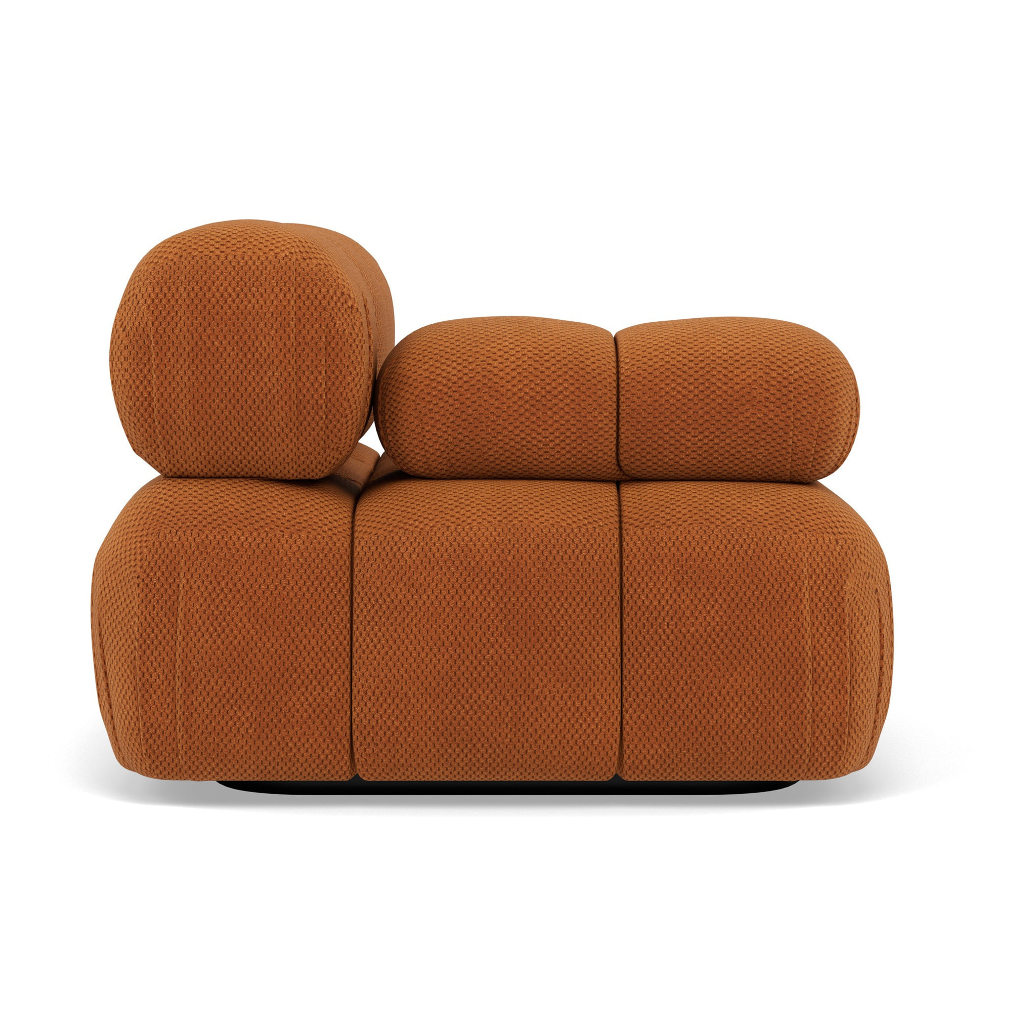 Ruby - module d'assise gauche en velours texturé - Terracotta