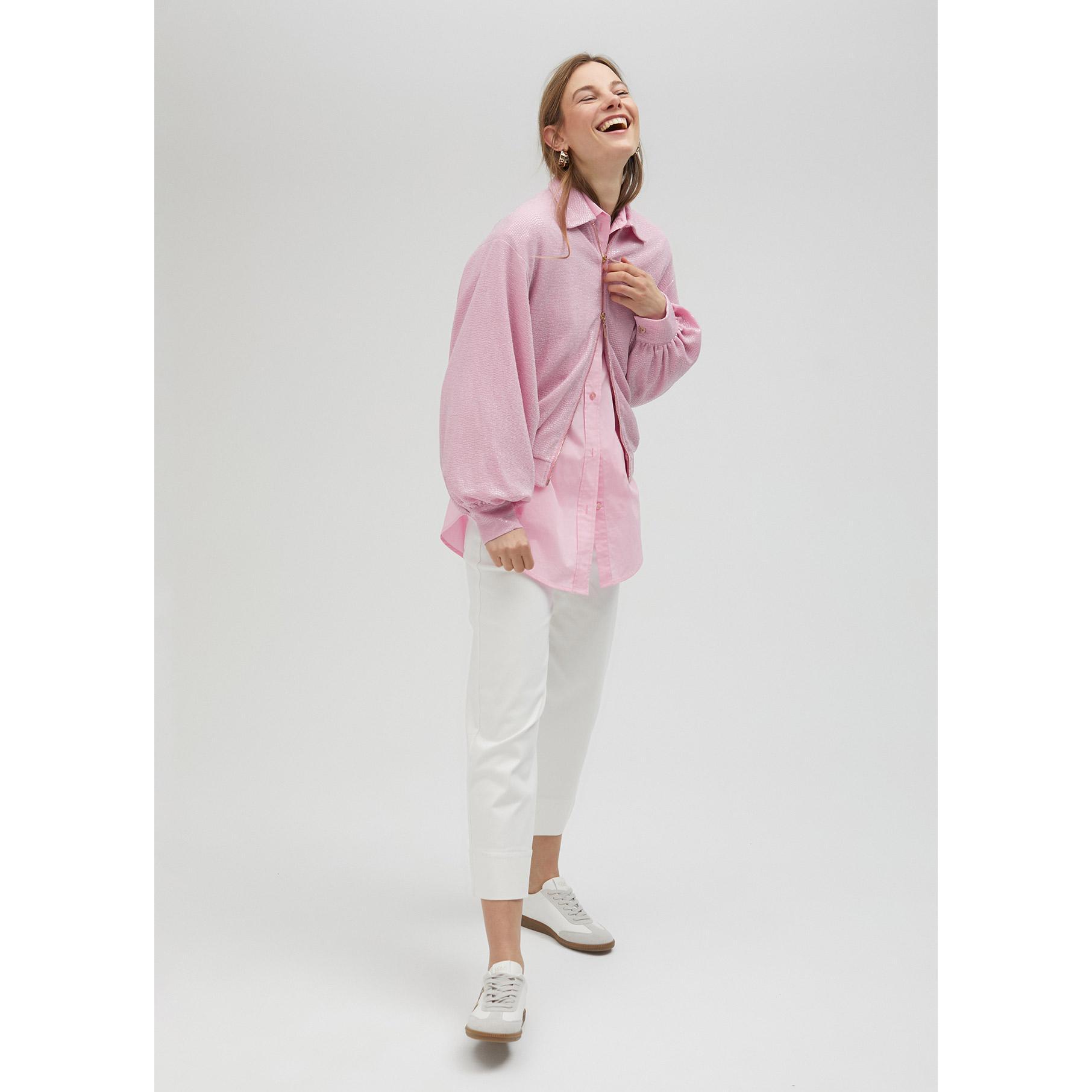 Giubbotto bomber paillette rosa