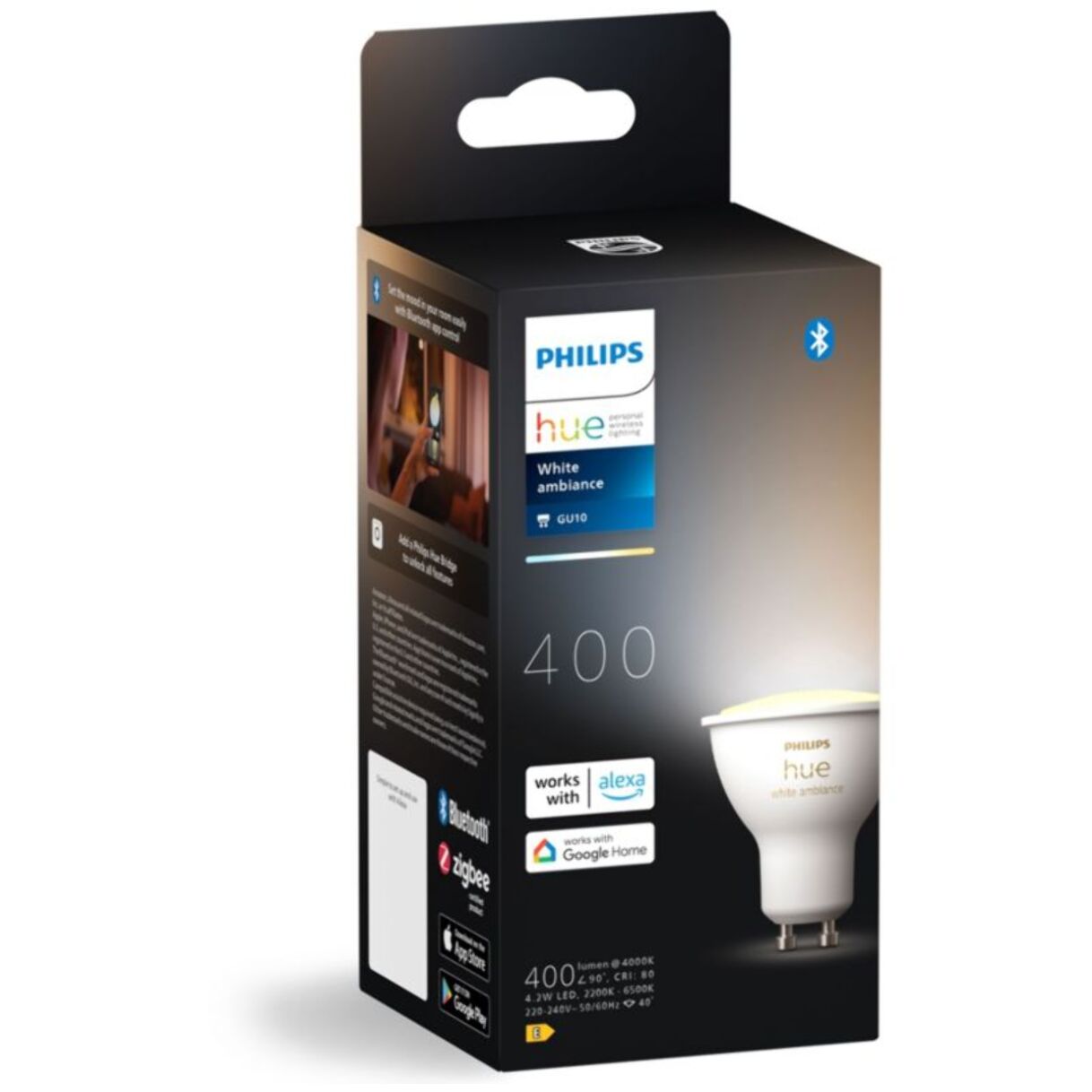 Ampoule LED connectée PHILIPS Hue Spot seul White Ambiance GU10