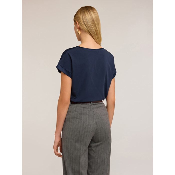 Motivi - Camiseta bimaterial - Azul