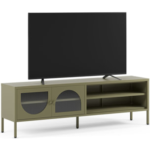 Meuble TV 2 portes 2 niches en métal - YSIA