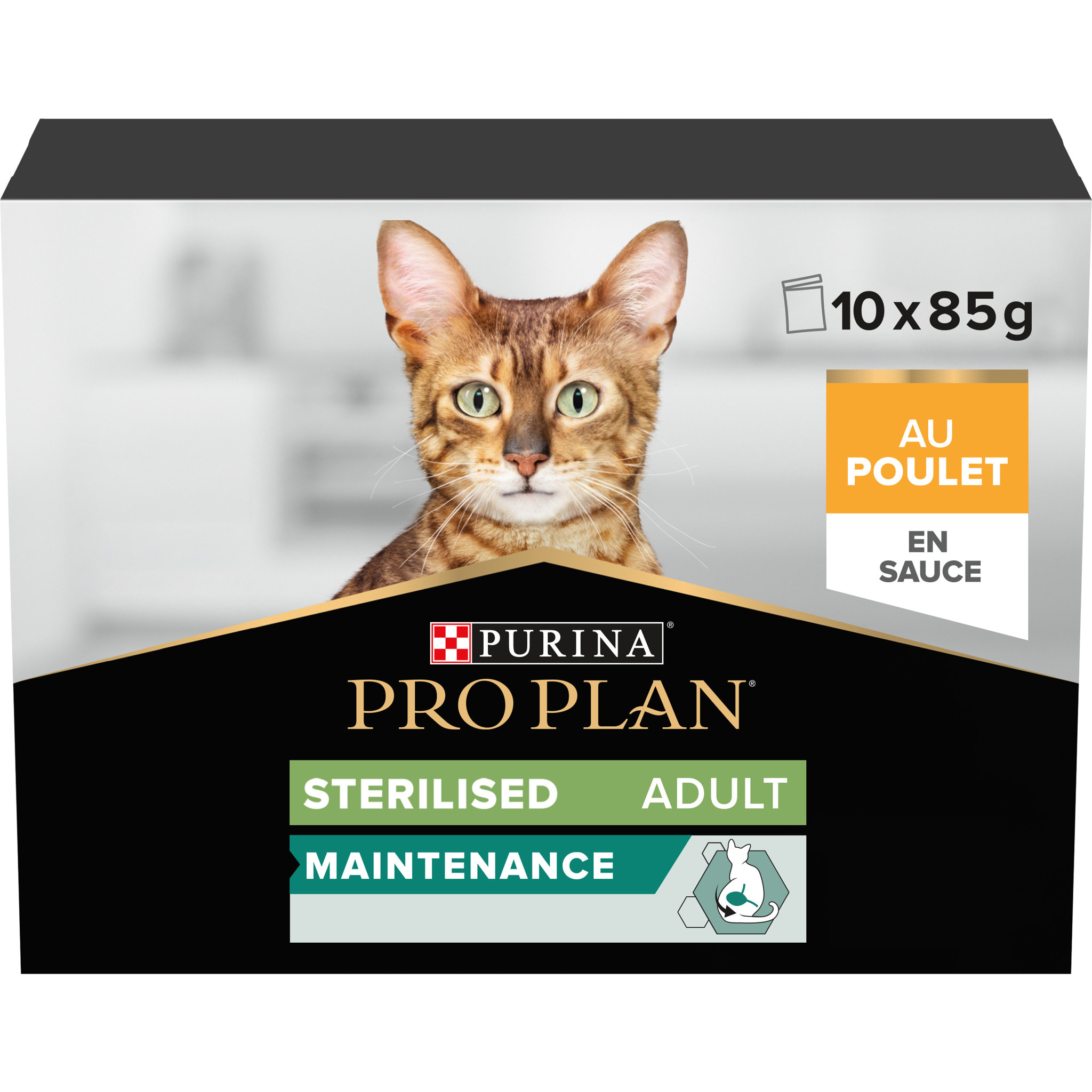 PRO PLAN Nutrisavour Sterilised - Au Poulet - Pochons pour chat adulte 10 x 85 g