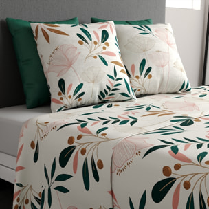 Parure De Drap 3pcs avec Drap Housse 90x190cm 100% Coton 57fils-kano