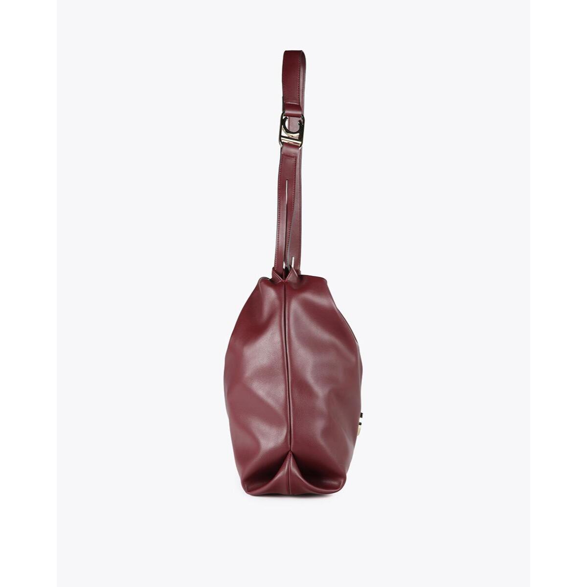 Borsa shopper effetto pelle con logo