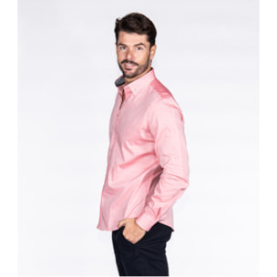 camicia uomo 1 bottone button down slim Oxford Strech Unito Rosso