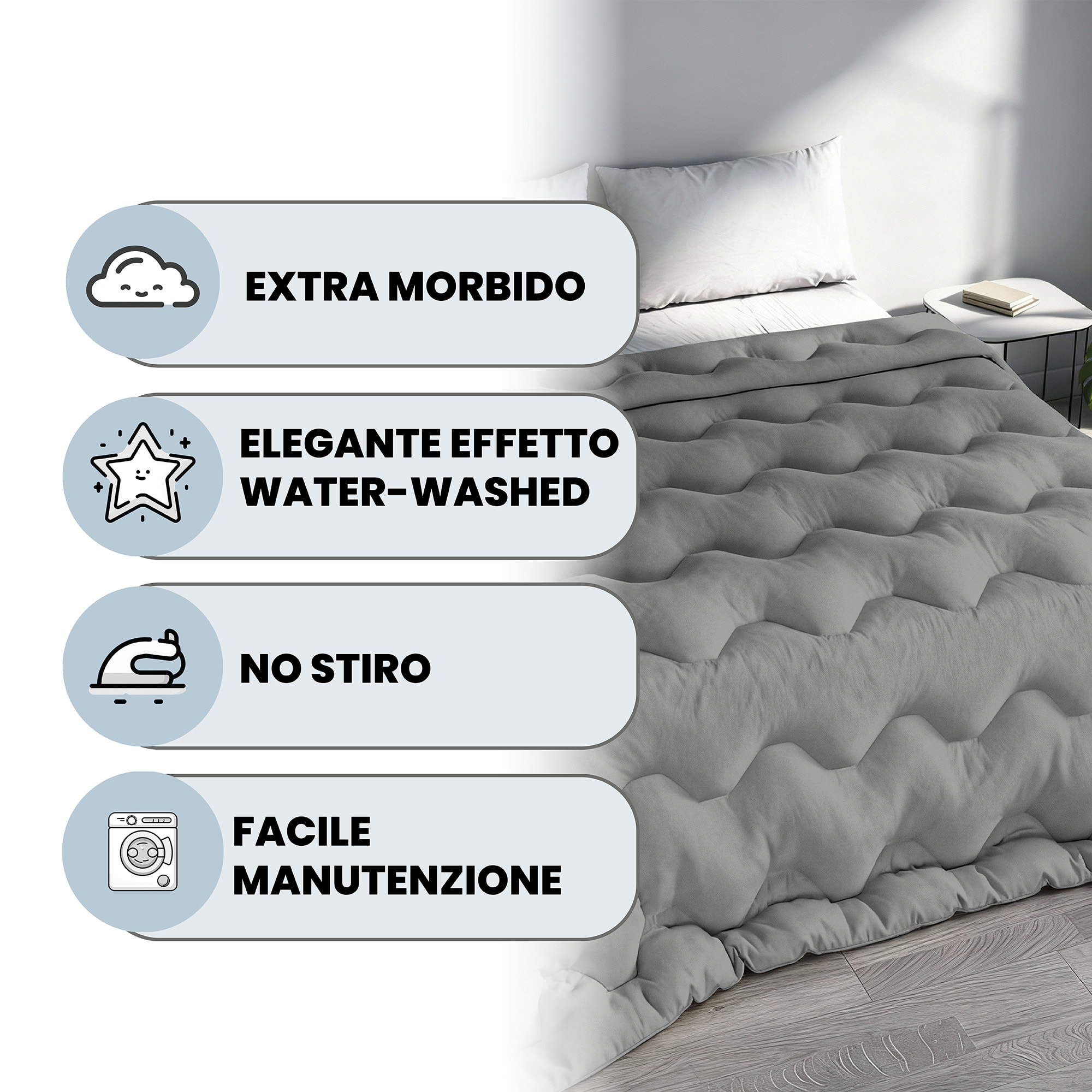 TRAPUNTA INVERNALE WATERWASHED MATRIMONIALE Made in Italy