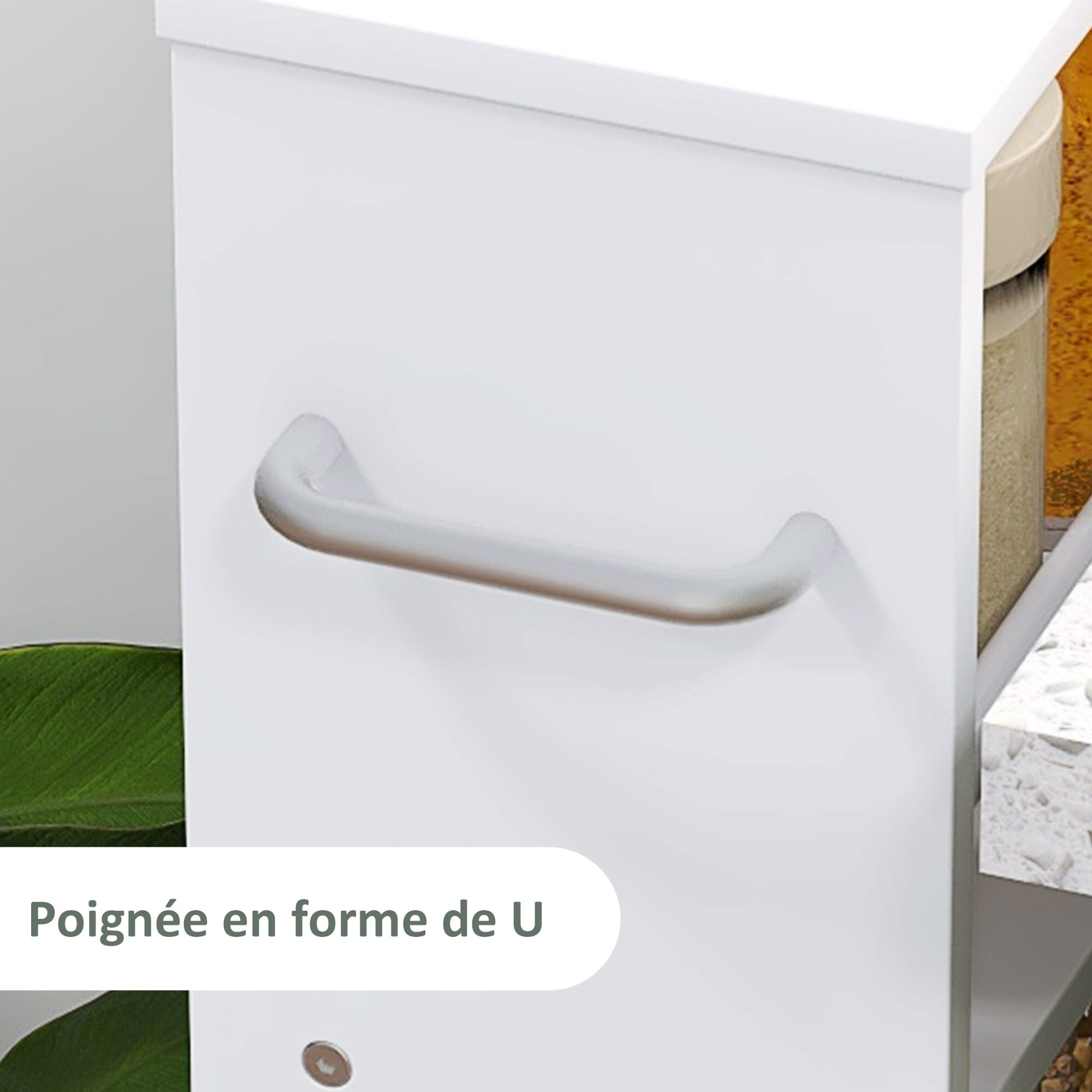 Chariot de rangement 4 niveaux - desserte à roulettes - cuisine ou salle de bain - blanc