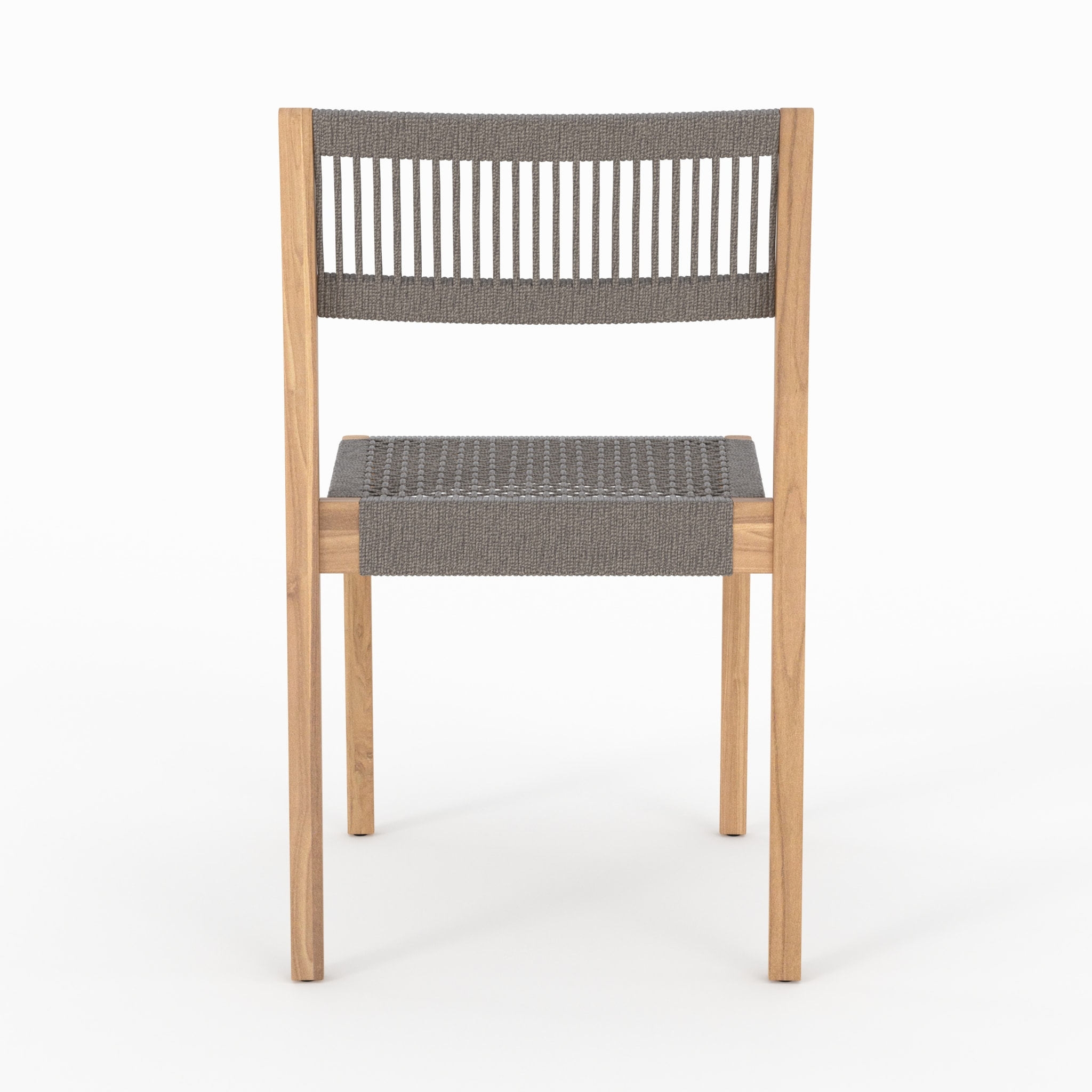Lot de 2 chaises de jardin en bois de teck recyclé et tissage en corde - Nusa