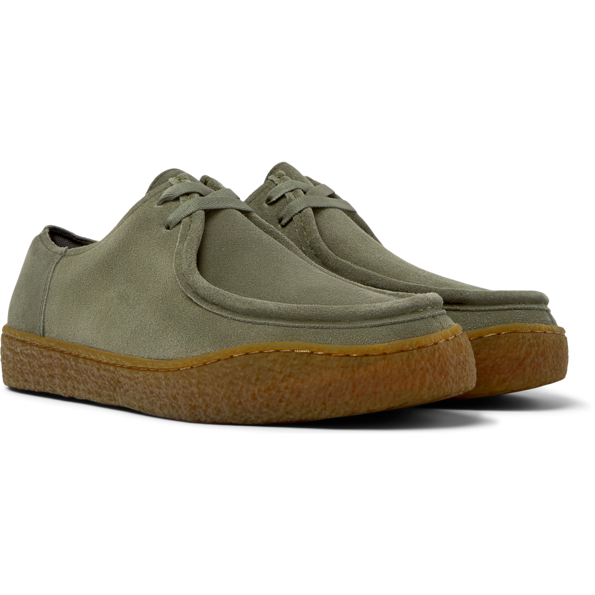 Scarpe stringate - CAMPER Peu Terreno - Verde - Pelle scamosciata
