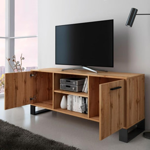 Mueble TV Raw 140 Roble oscuro - Negro