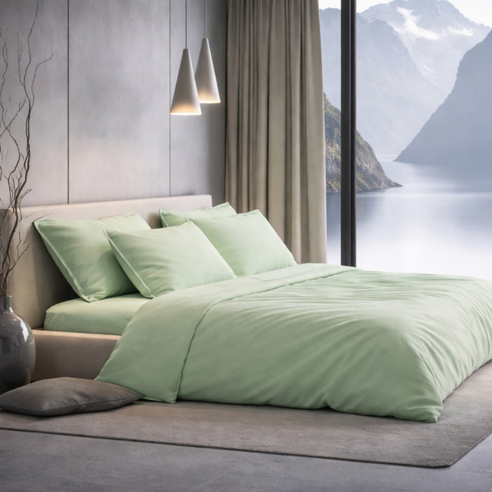 SARTORIALE Completo letto Elegance Tinta Unita in Percalle_Singolo_Menta