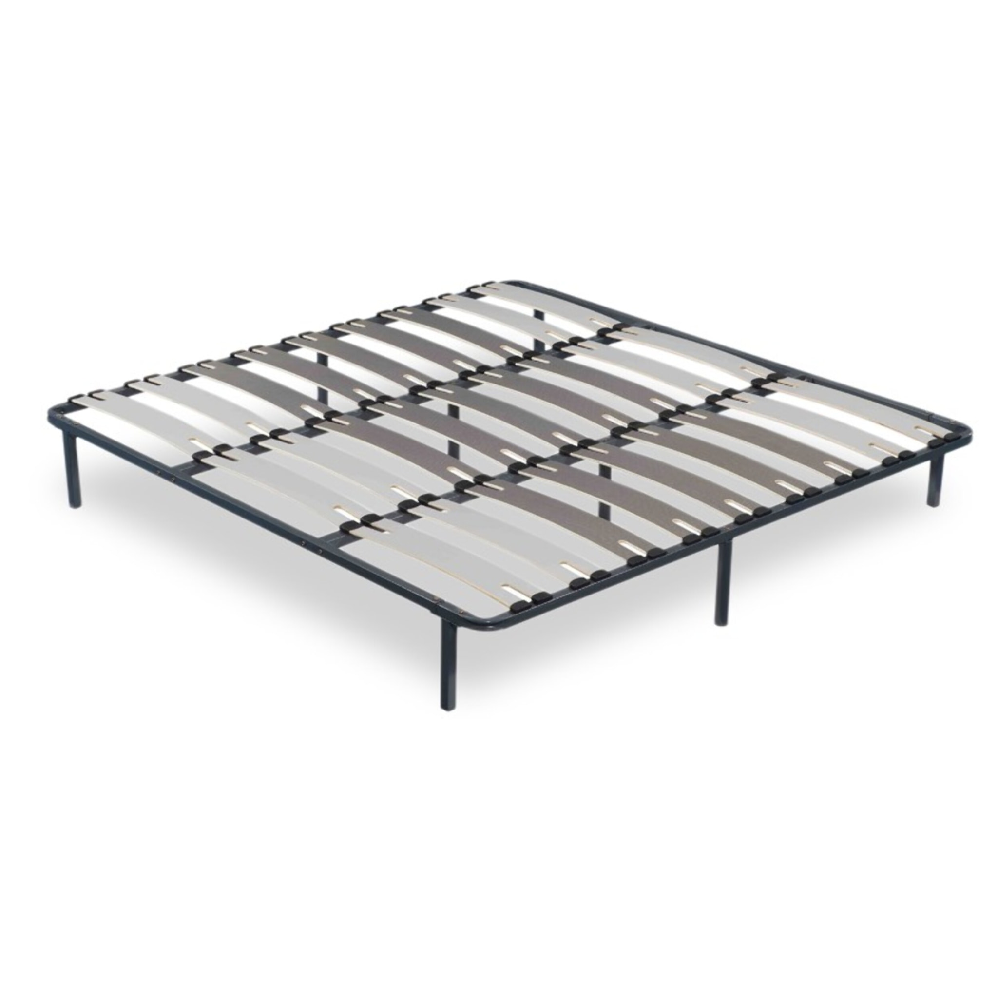 Sommier Leoflex | Lattes extra-larges flexibles | Cadre de lit métallique | 7 pieds inclus | Ultra-résistant et confortable