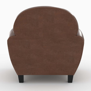 Ensemble canapé et fauteuil marron foncé 3 places - Club - Club