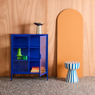 Armoire vitrine acier et verre trempé 2 portes 80cm ARKANSAS