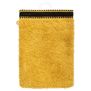Lot de 2 gants de toilette "Joia" jaune moutarde 15x21cm
