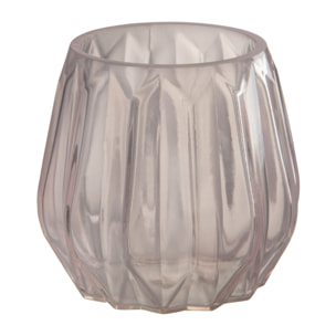 J-Line photophore Anna- verre - rose clair - 2 pcs