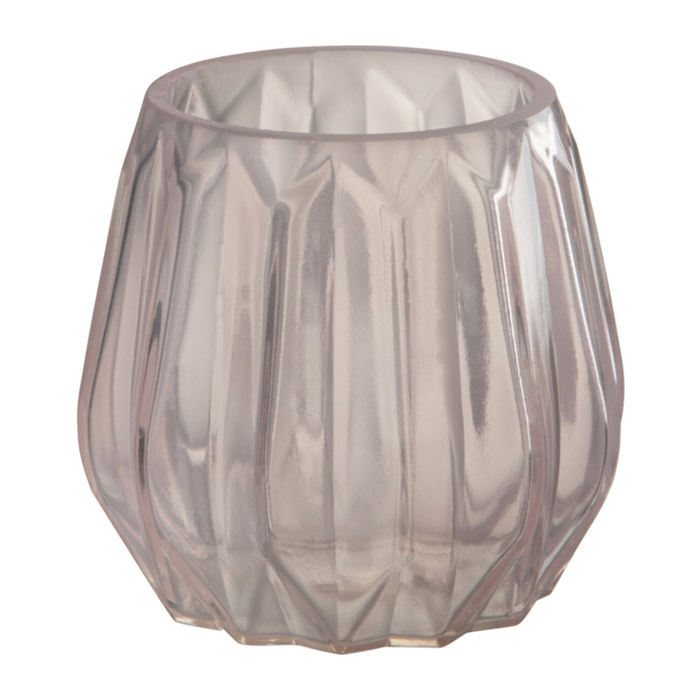 J-Line photophore Anna- verre - rose clair - 2 pcs