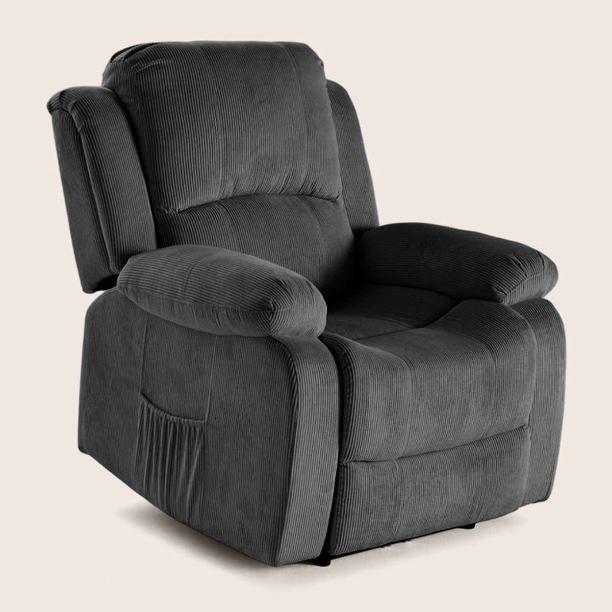 Armand - fauteuil relax électrique en velours côtelé - Gris