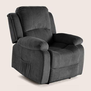 Armand - fauteuil relax électrique en velours côtelé - Gris