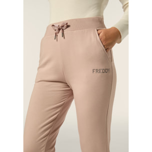 Pantalone Donna in Felpa Viscosa con Logo FREDDY in Strass