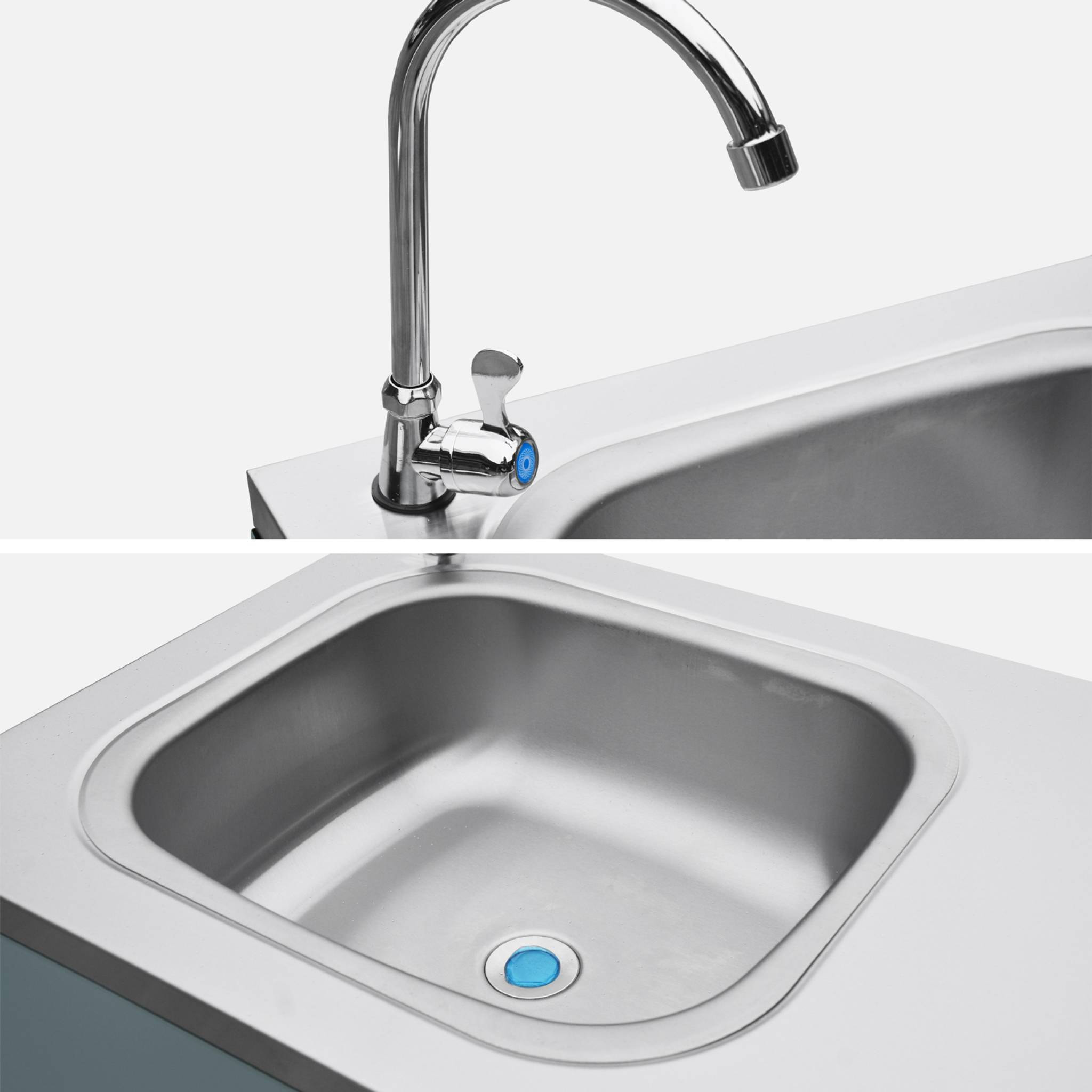 Cuisine extérieure acier avec évier L120cm NAXOS