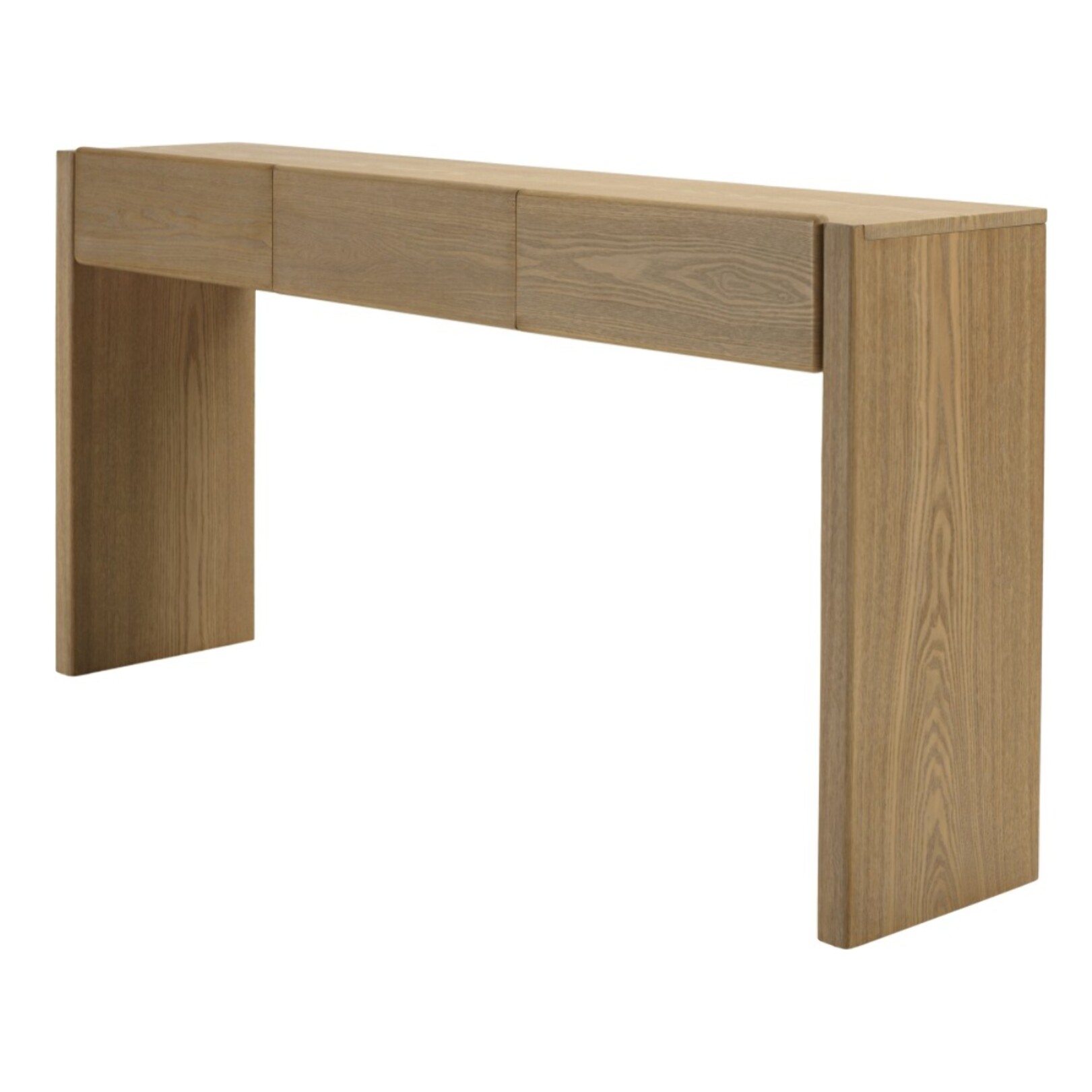ELLA - Console L160 couleur naturelle 3 tiroirs design arrondi